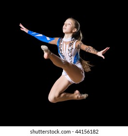 12 years old girl doing rhythmic gymnastics - Powered by Shutterstock