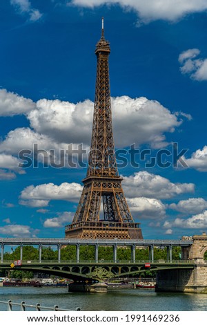 Similar – Eiffel Tower and Liberty statue in Paris