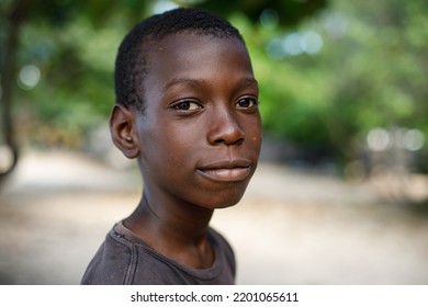 12.09.2022 Dominican Republic Macao. Portrait Of An African American Boy. Slums.