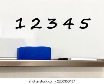 12345 Numbered Whiteboard, Marker And Eraser