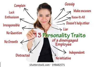 13 Personality Traits of Disengaged Employee, Human Resources Concept  - Shutterstock ID 198682571