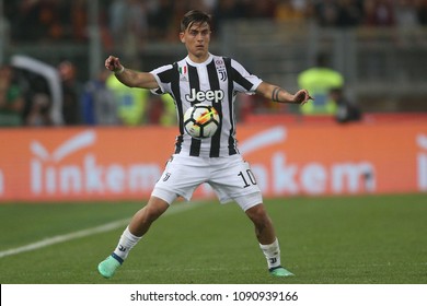 13.05.2018. Stadio Olimpico, Rome, Italy. Serie A. AS Roma vs FC Juventus.Paulo Dybala  in action during the Serie A football match As Roma vs Juventus at Stadio Olimpico in Rome.