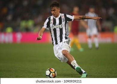 13.05.2018. Stadio Olimpico, Rome, Italy. Serie A. AS Roma vs FC Juventus. Paulo Dybala  in action during the Serie A football match As Roma vs Juventus at Stadio Olimpico in Rome.