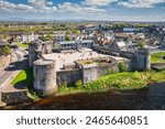 13th century King Johns Castle in Limerick by the Shannon river, Ireland