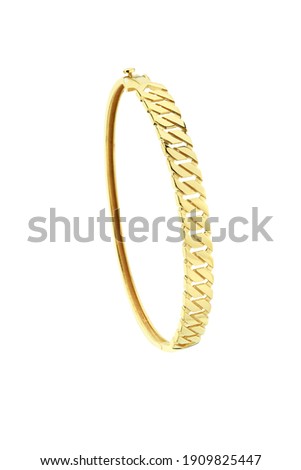 
14 gold bracelet isolated and on white background