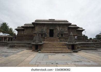 14 July 2017 Hassan District , Karnataka India. Tourist Come To Visit The Temple.