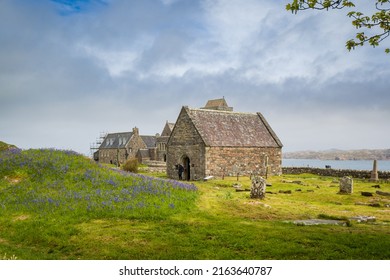 14.05.2022 Isle of Iona, Inner Hebrides, Scotland, Uk. Iona Abbey  just off the Isle of Mull on the West Coast of Scotland. It is one of the oldest Christian religious centres in Western Europe
