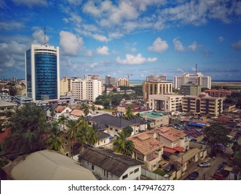 14th August 2019, Victoria Island, Lagos, Nigeria. The Cityscape Of Prominent High-rise Buildings Which Includes Eko Hotels And Suites On Ademola Adetokunbo Street, Lagos, Nigeria. 