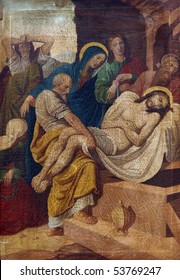 14th Stations of the Cross, Jesus is laid in the tomb and covered in incense