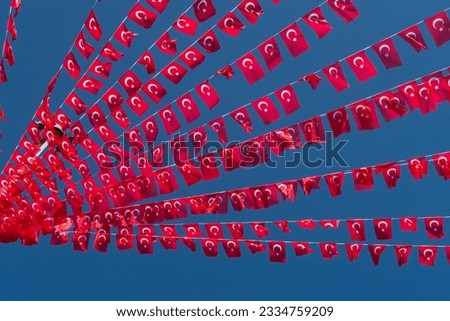Similar – Image, Stock Photo Turkish Flag hanging out the car window