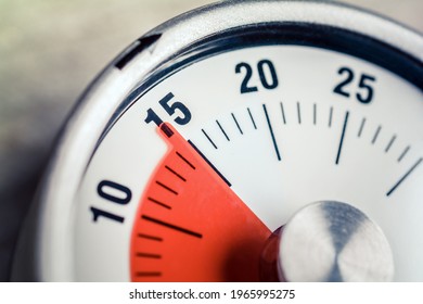 15 Minutes - Macro Of An Analog Timer On A Wooden Floor - Shutterstock ID 1965995275