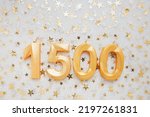 1500 one thousand five hundred followers card. Template for social networks, blogs. Festive Background Social media celebration banner. 1.5k online community fans. One thousand five hundred subscriber
