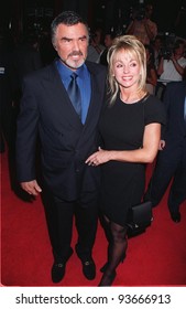 15OCT97: Actor BURT REYNOLDS & girlfriend PAMELA SEALS at the premiere of his new movie, "Boogie Nights." The movie is about a family of actors & filmmakers in the adult movie business.