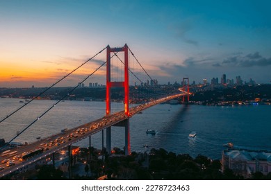 15th July Martyrs Bridge (15 Temmuz Sehitler Koprusu). Istanbul Bosphorus Bridge at night. Istanbul, Turkey.
 - Powered by Shutterstock