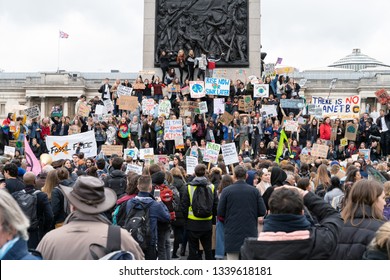 15th March 2019. London, UK. Thousands Of School Students Walk Out Of Classes In A Global Student Strike To Protest Government Inaction On Climate Change.