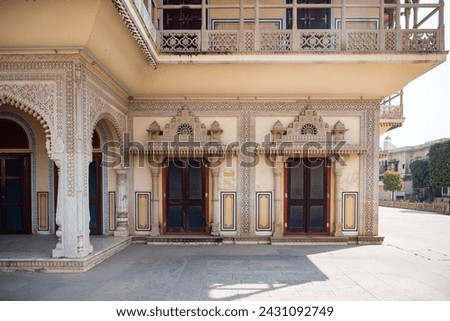 16 February 2024 Jaipur, Rajasthan, India. City Palace, administrative headquarters of the state, built by Maharaja Sawai Jai Singh II in Mughal and Rajput architectural style