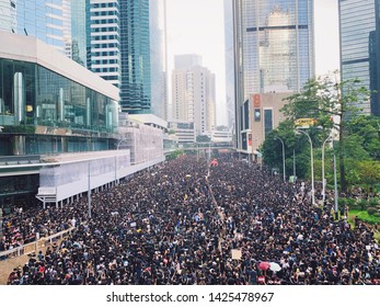 16 Jun 2019: Protesters Organised Mega Demonstrations In Hong Kong To Against The Extradition Law. Asking Chief Executive Carrie Lam To Step Down At The Same Time.