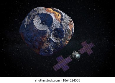 16 Psyche Metallic Asteroid For Space Mining. This Image Elements Furnished By NASA.