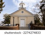 The 1697 historic Episcopal Grace Church, restored in the Greek Revival style in the 19th century, Yorktown, Virginia, USA