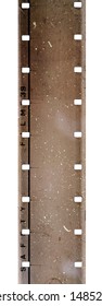 16mm Filmstrip On White Background, Film Texture