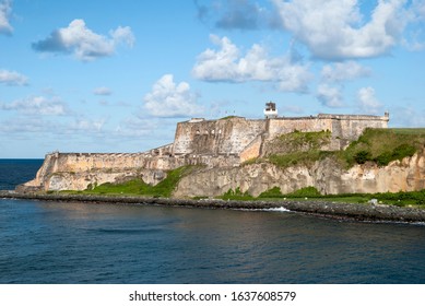 The 16th century San Felipe del Morro fort at the entrance to San Juan Bay (Puerto Rico).