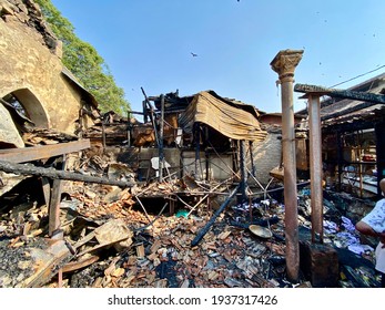 16th March 2021: Pune, Major fire at Shivaji market Pune camp area. Shivaji market is one of the British era heritage structures of Pune, India.