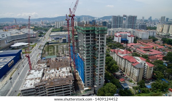 16th May 2019,Kuala Lumpur,Malaysia.Mega\
construction in the middle of Kuala Lumpur city.Industrial\
construction and city\
development.