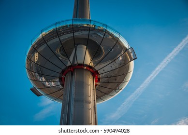 17 February, 2017 - Brghton, UK. Editorial
 Landmarks Of Brighton. The I360 Tower Located On The Seafront In Brighton, UK.