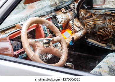 17 OCTOBER 2018, SIENA, ITALY: Unusual And Weird Car Interior Design