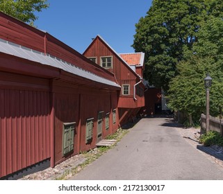 A 1700s Red Wood House, Bellmanshuset, In The Island Djurgården A Sunny Summer Day In Stockholm, Sweden 2022-06-26