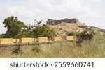 17th century bridge of the Austrias across the River Guadiana near Medellin (Spain)