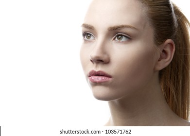 18 Years Old Fashion Female Model At White Background