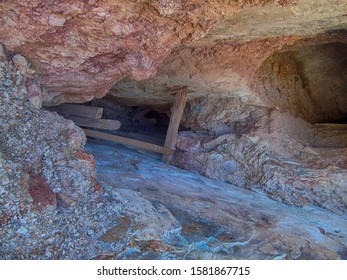     An 1800's Turquoise Mine In The Arizona Desert                            