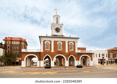 The 1836 two-story brick Market House and Town Hall on Market Square, Fayetteville, North Carolina, USA - Shutterstock ID 2285048389