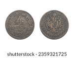 1860-B Austria 4 Kreuzer. Austrian 4 kreuzers 1860 coin B. Avers and Reverses