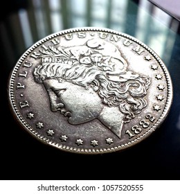 1882 Morgan Silver Dollar Coin.