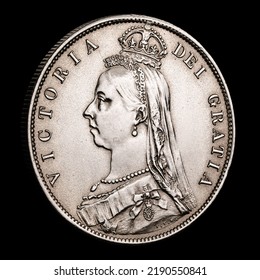 1888 Queen Victoria Half Crown With Patina - Obverse