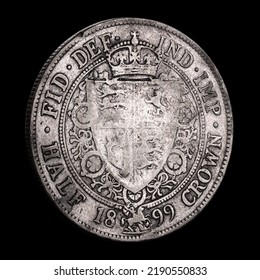 1899 Queen Victoria Half Crown With Patina - Reverse