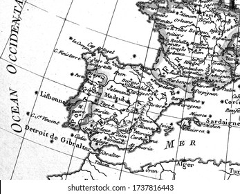 18th Century Antique World Map, Spain