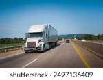 18-wheeler commercial semi-truck on the road