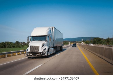 18-wheeler commercial semi-truck on the road