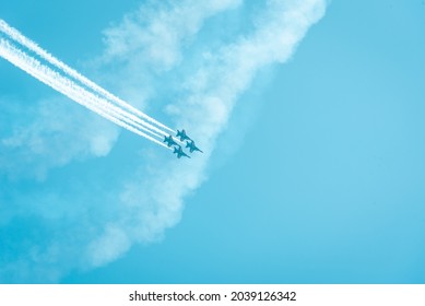 19, August 2021: Chicago, IL, US Navy Blue Angels, Air And Water Show