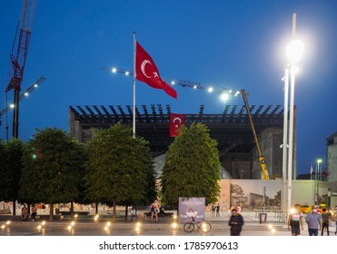 19 July 2020 Beyoglu Istanbul Atatürk Cultural Center, Which Is Under Construction Of Historical And Touristic Taksim Square