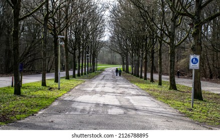 19.02.2022 Amsterdam - People Walking In A Park In Amsterdam 