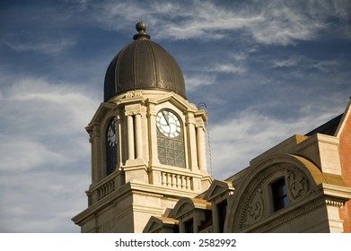 1913 Lethbridge post office clock tower - made from limestone.