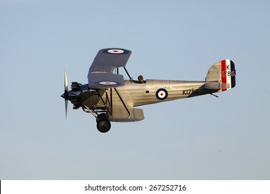 1930's RAF Hawker Hind fighter biplane aircraft at a Shuttleworth Collection air display at Old Warden airfield, Bedfordshire ,UK. taken 26/09/2012