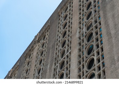 1933 Slaughterhouse, Orientalized Art Deco Style Building With Lattice Windows And Circular Motifs. Landmark And Historical Site Become Creative Zone In Shanghai , Adaptive Reuse Of Olde Buildings.