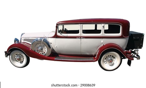 1933 Vintage Car Isolated With Clipping Path