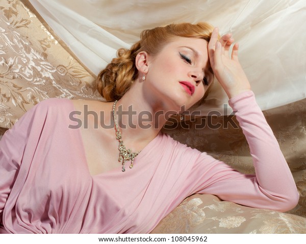 1940s Style Pinup Shot Beautiful Young Stock Photo Edit Now