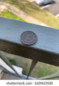 1942 Mexican 1 Cent Coin On Rail